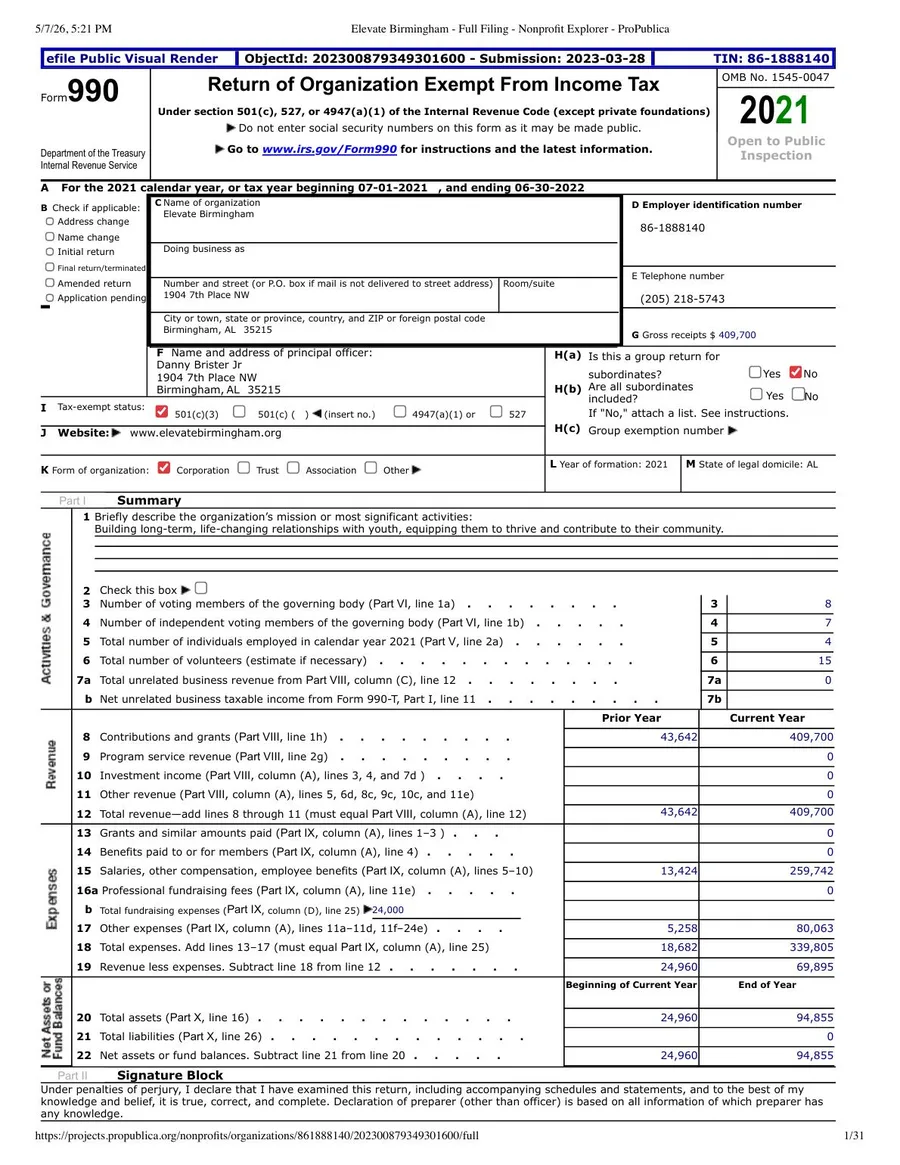 2021 2021 Form 990 cover